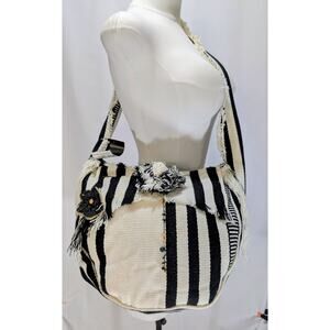 Hernán Zajar Cartera Dalis NWT Black White Woven Shoulder Bag Rare